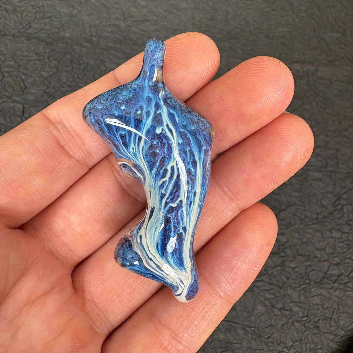 Kiln Fired Ceramic Dolphin Whistle Pendant,Ocean DIY Jewelry Charm