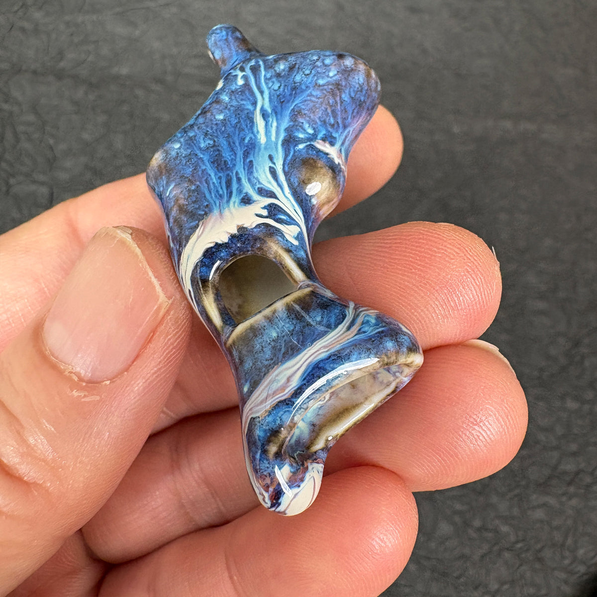 Kiln Fired Ceramic Dolphin Whistle Pendant,Ocean DIY Jewelry Charm
