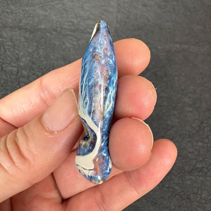 Kiln Fired Ceramic Fish Whistle Pendant, Ocean DIY Jewelry Charm