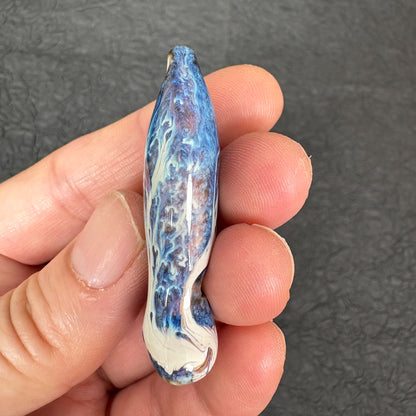 Kiln Fired Ceramic Fish Whistle Pendant, Ocean DIY Jewelry Charm