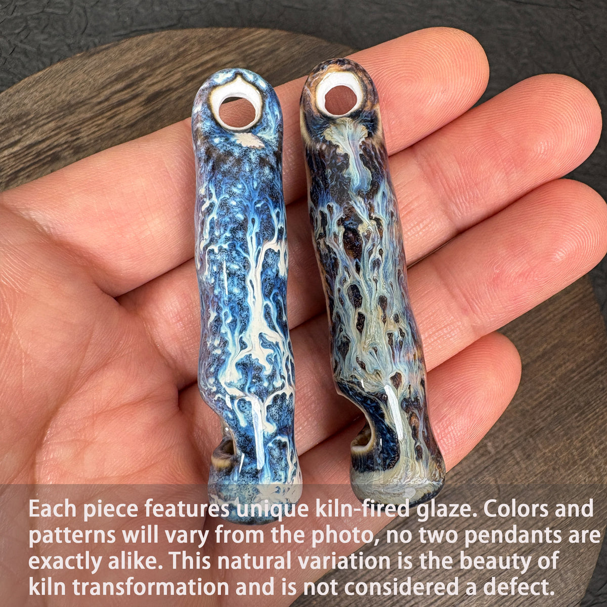Kiln Fired Ceramic bamboo joint Whistle Pendant, DIY Jewelry Charm