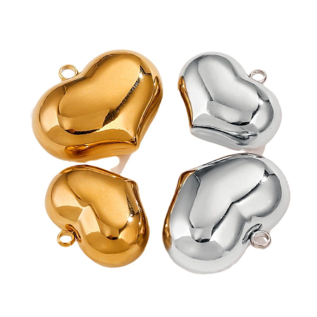 High Polished  Heart Pendant Love Clavicle Chain - Stylish, Versatile Jewelry Accessory with Large Heart Design