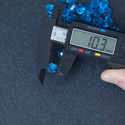 40PCS Light Sapphire Faceted Teardrop Glass Beads, 8x10mm for Jewelry Making