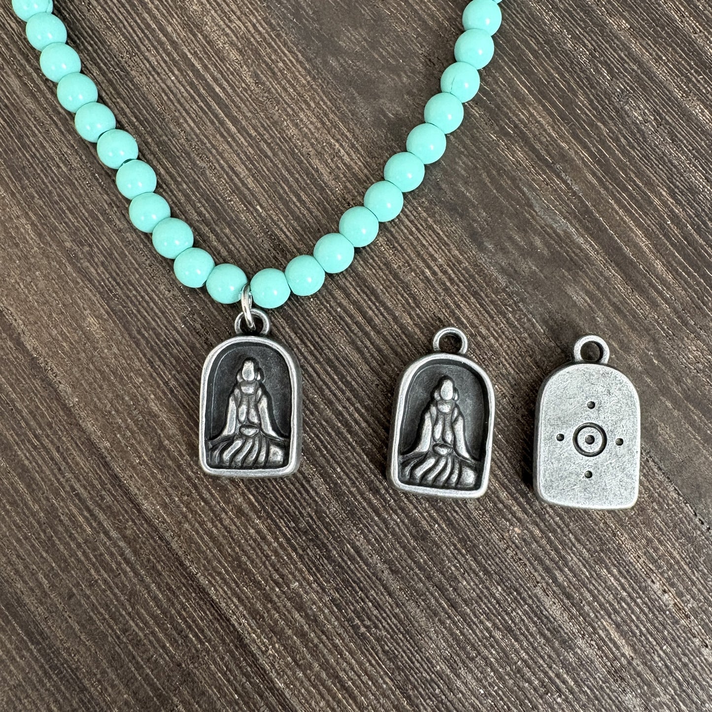 4PCS Vintage Tibetan Medicine Buddha Pendants - Handmade Ethnic Amulet Charm