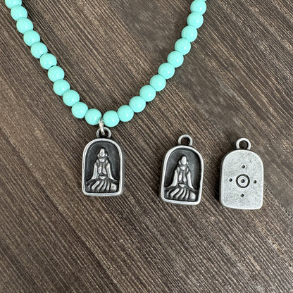 4PCS Vintage Tibetan Medicine Buddha Pendants - Handmade Ethnic Amulet Charm