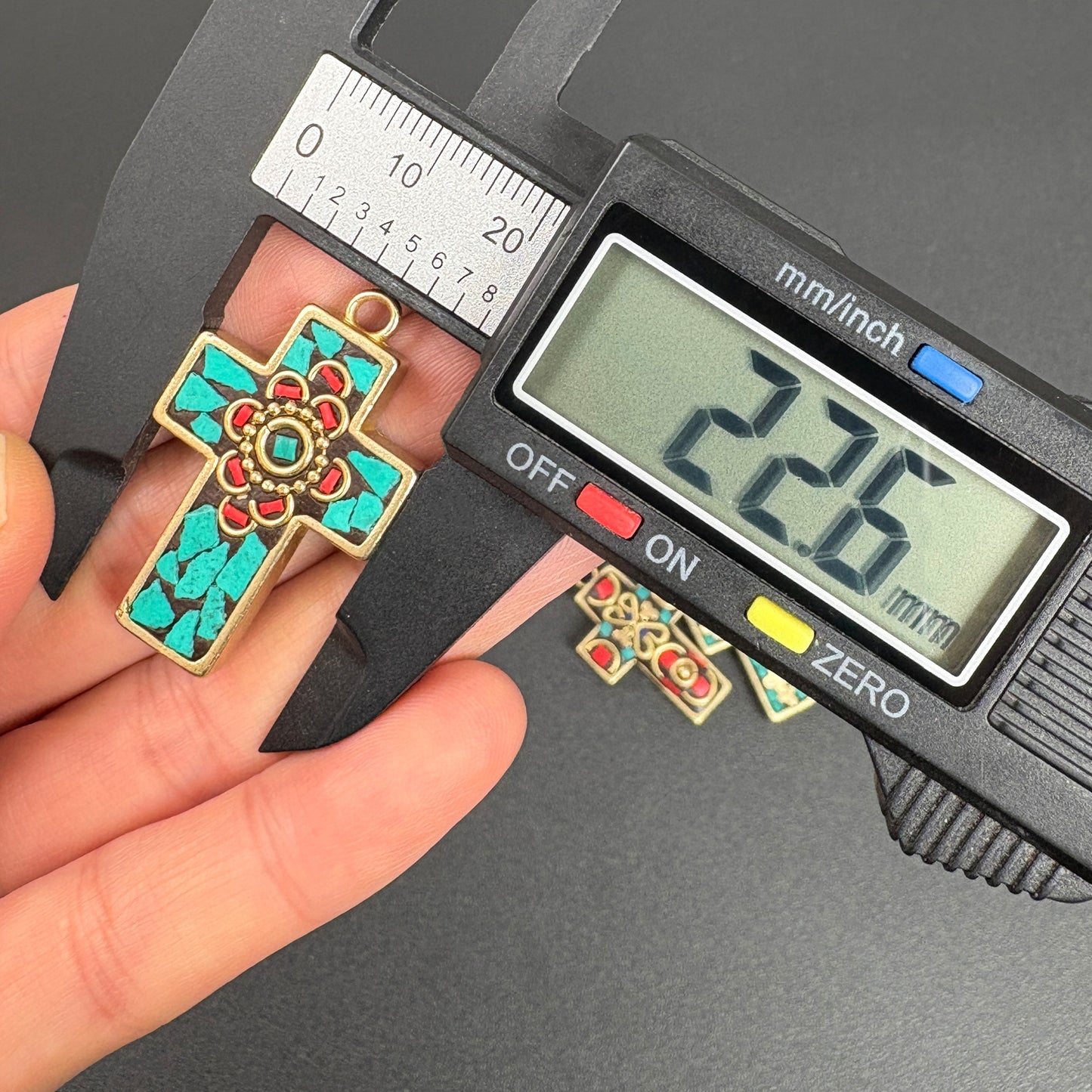 Nepal Ethnic Style Cross Pendant, Handmade Tribal Jewelry, Boho Spiritual Necklace Charm