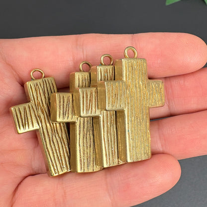 Nepal Ethnic Style Cross Pendant, Handmade Tribal Jewelry, Boho Spiritual Necklace Charm