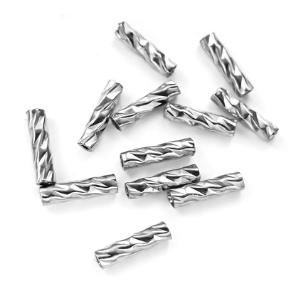 2x8mm Stainless Steel Vacuum Plated 18K Straight Tube Beads, Metal Spacer Tubes for Jewelry Making,10 Pieces