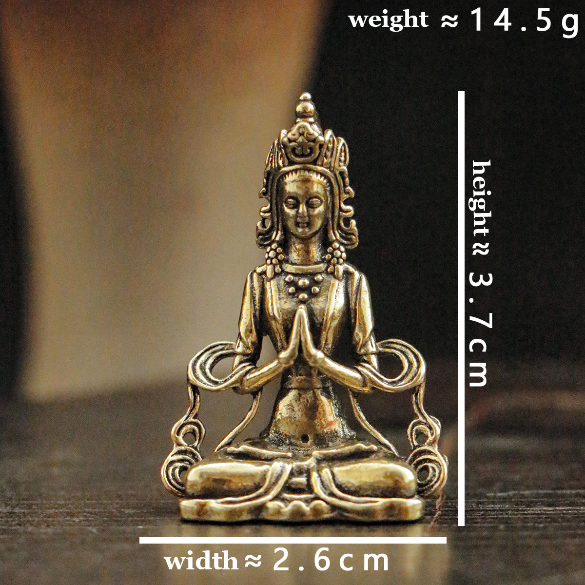 Vintage Brass Mini Manjushri & Guanyin Figurine - Serene Buddha Statue for Office Desk & Home Decor
