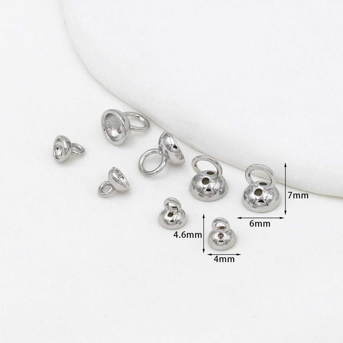 20PCS 18K Gold Plated Brass Pearl End Caps, Stringing Hole Jewelry Finding for DIY Bracelets & Necklaces