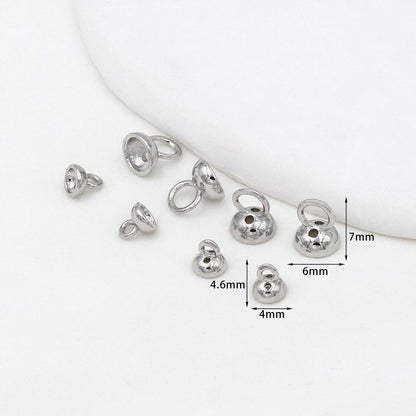 20PCS 18K Gold Plated Brass Pearl End Caps, Stringing Hole Jewelry Finding for DIY Bracelets & Necklaces