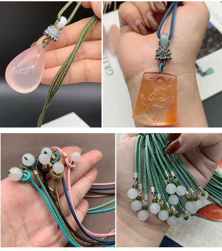 2.5mm Lucky Knot Braided Cord for Jade Pendant, Adjustable Necklace/Bracelet String, Single or Dual Color, DIY Jewelry Supplies