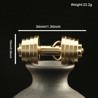 Vintage Brass Detachable Mini Dumbbell Charm - Tiny Fitness Pendant for Jewelry Making, Gift