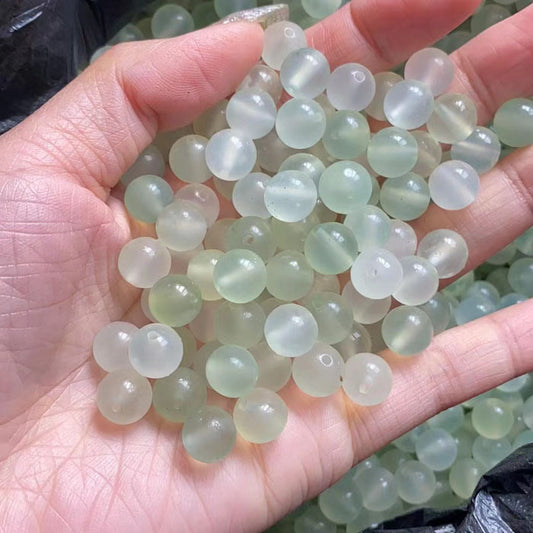 10PCS 6mm Natural Xiuyu Jade Round Beads, Green Gemstone Loose Beads for DIY Bracelet, Necklace, Earring Jewelry Making Supplies