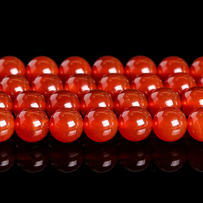 Grade 7 Natural Red Agate Round Beads, Smooth Loose Gemstone Beads for DIY Bracelet Necklace Making