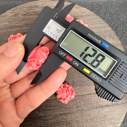 2PCS 20mm Peony Flower Pendants, Shell Powder Floral Jewelry Charms