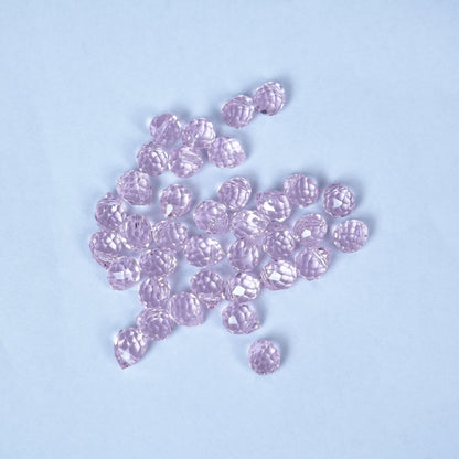 40PCS Pink Faceted Teardrop Glass Beads, 8x10mm for Jewelry Making