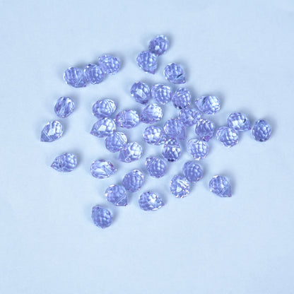 40PCS Purple Faceted Teardrop Glass Beads, 8x10mm for Jewelry Making