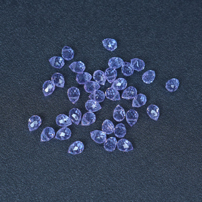 40PCS Purple Faceted Teardrop Glass Beads, 8x10mm for Jewelry Making