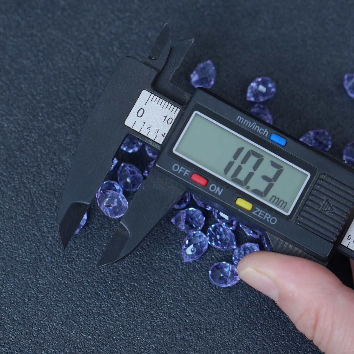 40PCS Purple Faceted Teardrop Glass Beads, 8x10mm for Jewelry Making