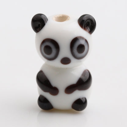 Handmade Japanese Style Panda Glass Beads, Lampwork Beads for DIY Jewelry Making