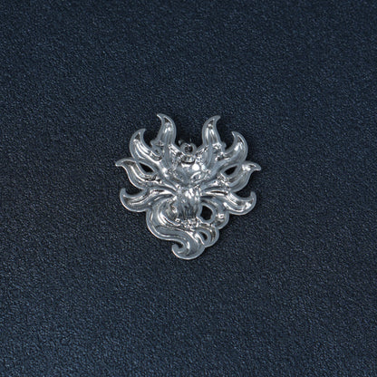 Red Nine Tailed Fox Enamel Charm，Kitsune pendant