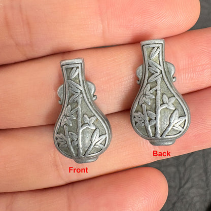4PCS Antique Silver Bamboo Vase Beads, Vintage Bottle Spacer Beads for Jewelry Making