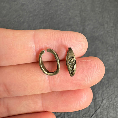 40PCS Antique Silver & Bronze Oval Rose Jump Rings, Donut Bead Chain Making Findings
