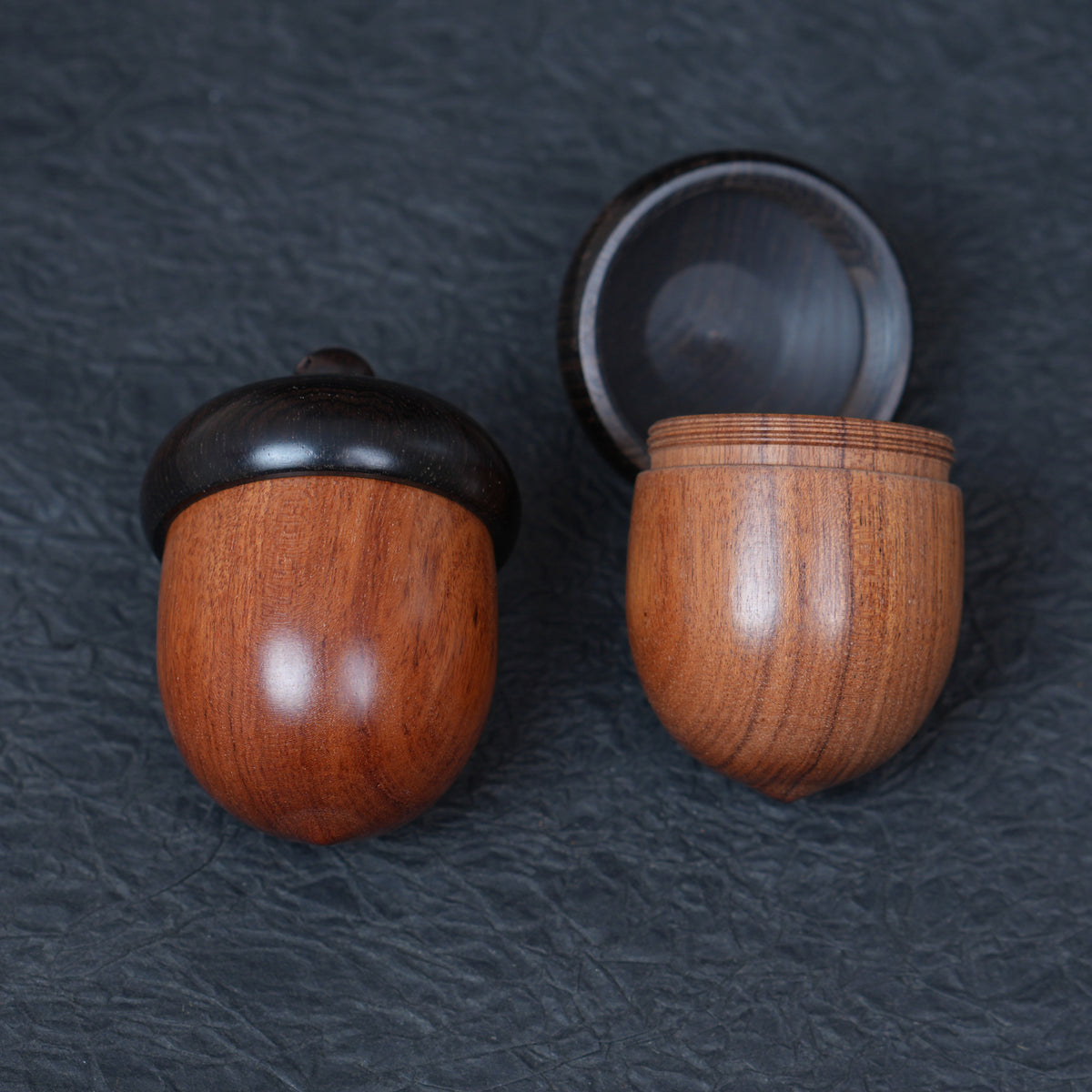Rosewood Acorn Pinecone Box Charm, Wooden DIY Finding, Keepsake Trinket Container,6.2*4.4cm
