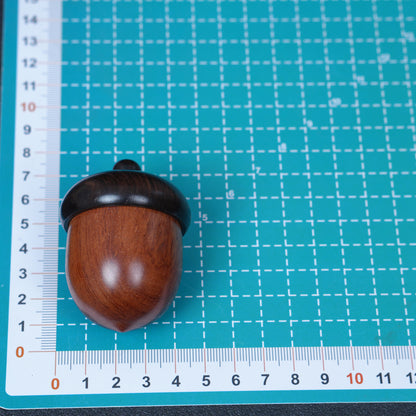 Rosewood Acorn Pinecone Box Charm, Wooden DIY Finding, Keepsake Trinket Container,6.2*4.4cm