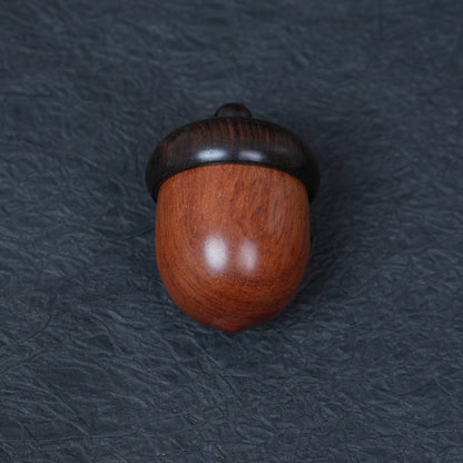 Rosewood Acorn Pinecone Box Charm, Wooden DIY Finding, Keepsake Trinket Container,6.2*4.4cm