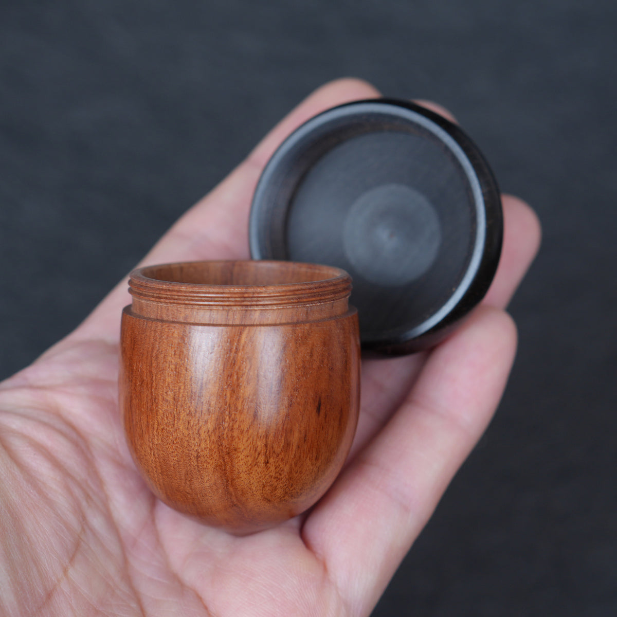 Rosewood Acorn Pinecone Box Charm, Wooden DIY Finding, Keepsake Trinket Container,6.2*4.4cm