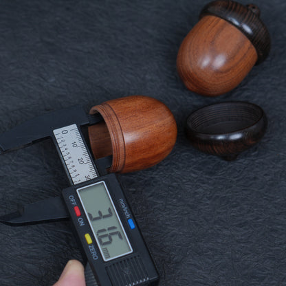 Rosewood Acorn Pinecone Box Charm, Wooden DIY Finding, Keepsake Trinket Container,6.2*4.4cm