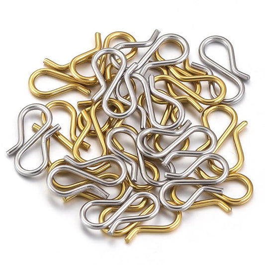 20PCS Stainless Steel S-Shaped Clasps Hooks, Jewelry Making DIY Connectors for Bracelets and Necklaces
