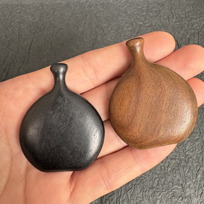 Vintage Sandalwood Wine Jug Pendant, Natural Wood Vessel Charm for DIY Necklace Crafting