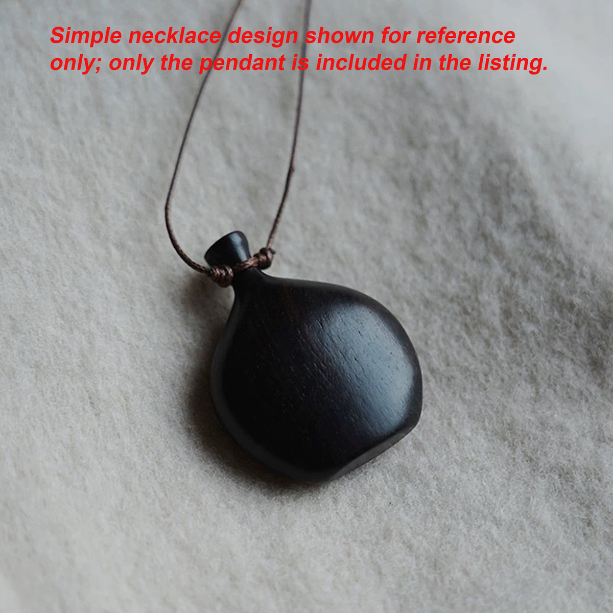 Vintage Sandalwood Wine Jug Pendant, Natural Wood Vessel Charm for DIY Necklace Crafting
