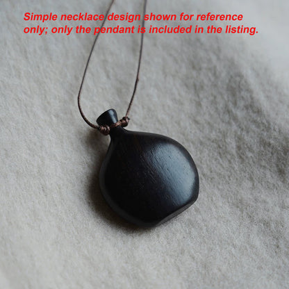 Vintage Sandalwood Wine Jug Pendant, Natural Wood Vessel Charm for DIY Necklace Crafting