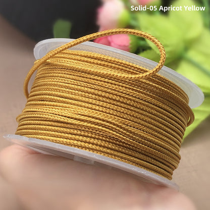 2mm Lucky Knot Braided Cord for Jade Pendant, Adjustable Necklace/Bracelet String, Single or Dual Color, DIY Jewelry Supplies (12m/Roll)