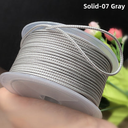 2mm Lucky Knot Braided Cord for Jade Pendant, Adjustable Necklace/Bracelet String, Single or Dual Color, DIY Jewelry Supplies (12m/Roll)