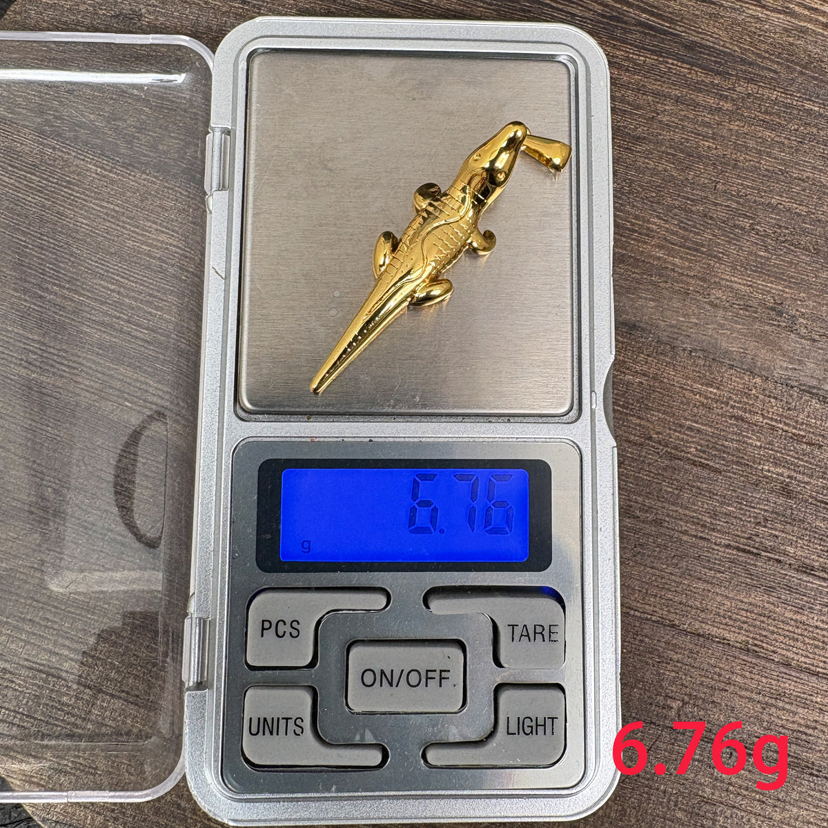 Stainless Steel Crocodile Charm, Vacuum Plated DIY Jewelry Making Pendant
