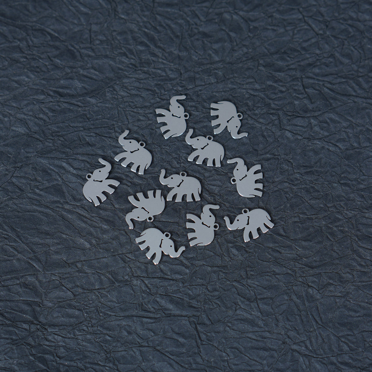 10PCS Stainless Steel Elephant Charms, Small Metal Animal Pendants for DIY Jewelry Making