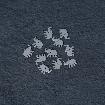 10PCS Stainless Steel Elephant Charms, Small Metal Animal Pendants for DIY Jewelry Making