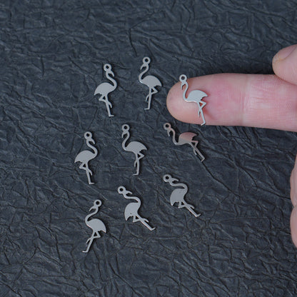 10PCS Stainless Steel Flamingo Charms, Bird Metal Pendants for DIY  Jewelry Making