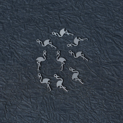 10PCS Stainless Steel Flamingo Charms, Bird Metal Pendants for DIY  Jewelry Making