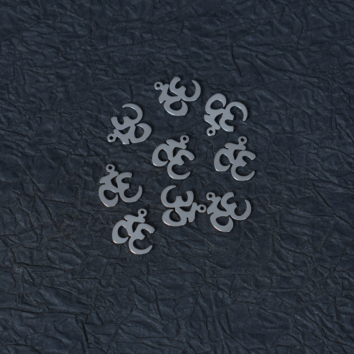 10PCS Stainless Steel Om Symbol Charms, Yoga Spiritual Metal Pendants for DIY Jewelry Making