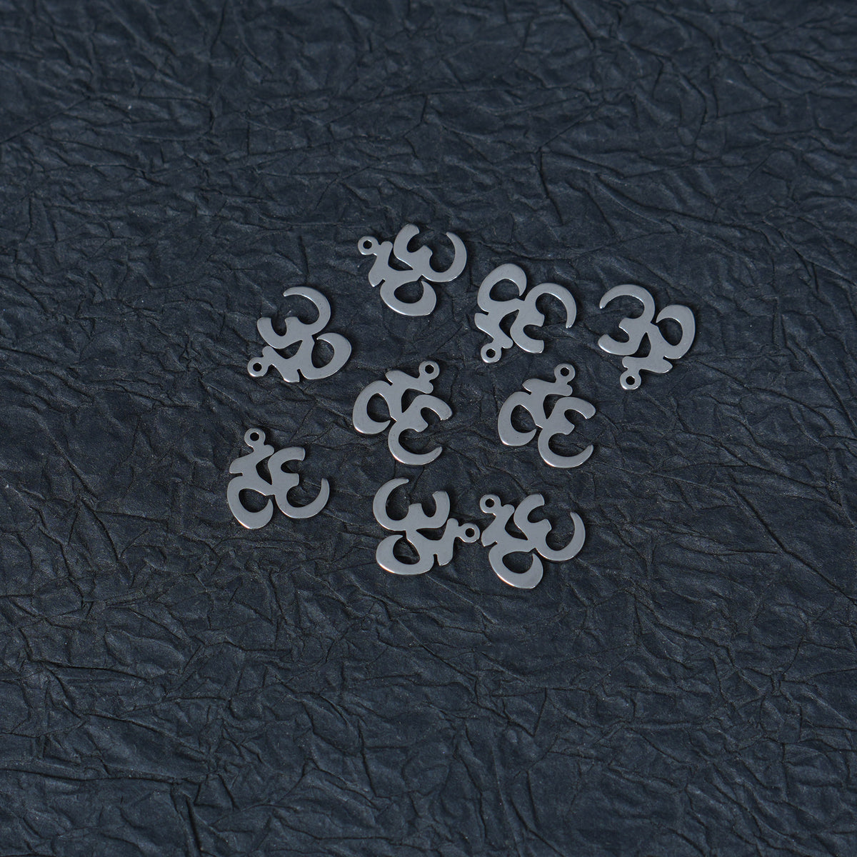 10PCS Stainless Steel Om Symbol Charms, Yoga Spiritual Metal Pendants for DIY Jewelry Making
