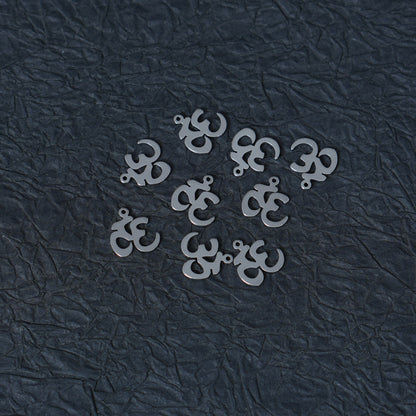 10PCS Stainless Steel Om Symbol Charms, Yoga Spiritual Metal Pendants for DIY Jewelry Making