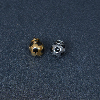 Stainless Steel Soccer Ball Charm, Football Pendant, Sport Jewelry Making Supply，13mm