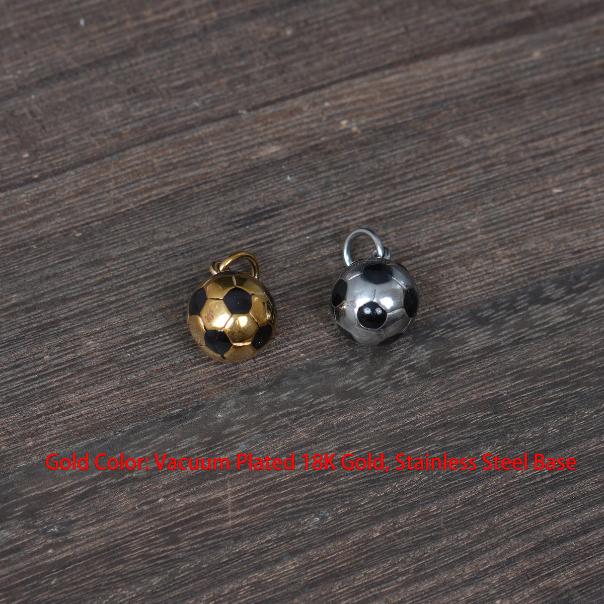 Stainless Steel Soccer Ball Charm, Football Pendant, Sport Jewelry Making Supply，13mm