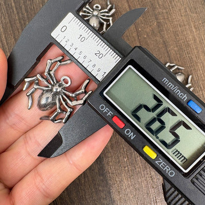 Stainless Steel Spider Charm, Gothic DIY Jewelry Pendant